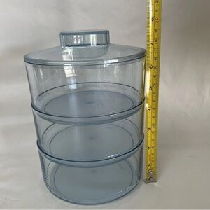 Tupperware Preludio Acrylic Clear Blue 3-Tier Stackable Storage Container